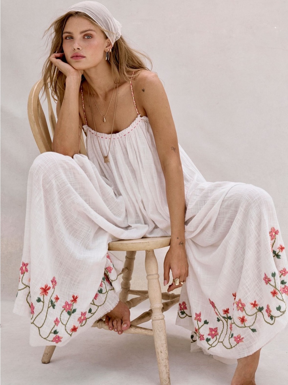 RAFFIA BLOOMS JUMPSUIT SUGAR SWIZZLE